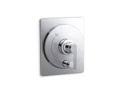 Rite-Temp® valve trim with push-button diverter