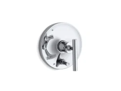 Rite-Temp® valve trim with push-button diverter and lever handle