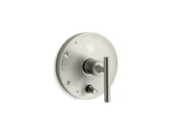 Rite-Temp® valve trim with push-button diverter and lever handle