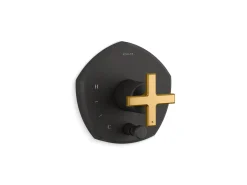 Rite-Temp® valve trim with push-button diverter and cross handle