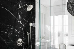 Rite-Temp® valve trim with push-button diverter and lever handle