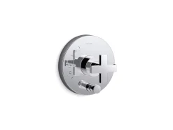 Rite-Temp® valve trim with push-button diverter and cross handle