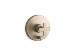 Rite-Temp® valve trim with push-button diverter and cross handle