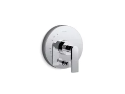 Rite-Temp® valve trim with push-button diverter and lever handle
