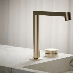 Rocker bathroom sink faucet handle