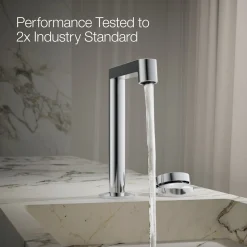 Rocker bathroom sink faucet handle
