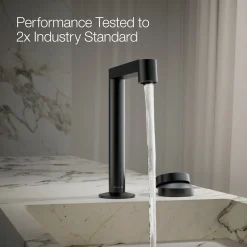 Rocker bathroom sink faucet handle