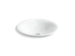 17-1/2" round drop-in bathroom sink, no overflow