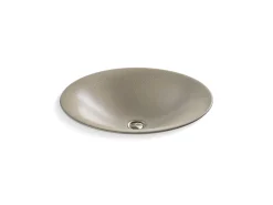 17-1/2" round drop-in bathroom sink, no overflow