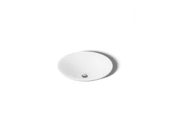 17-3/4" round drop-in bathroom sink, no overflow