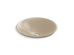 17-3/4" round drop-in bathroom sink, no overflow