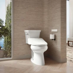 Round-front bidet toilet seat with remote control