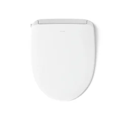 Round-front bidet toilet seat with remote control