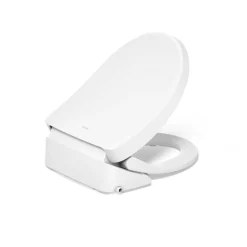 Round-front bidet toilet seat with remote control