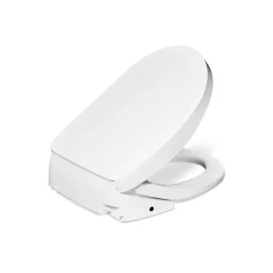 Round-front bidet toilet seat with remote control