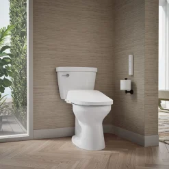Round-front bidet toilet seat with remote control
