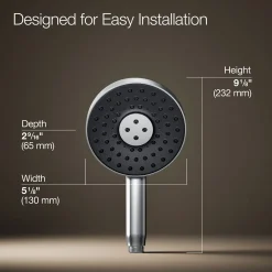 Round three-function handshower, 1.75 gpm