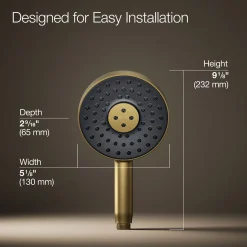 Round three-function handshower, 2.5 gpm