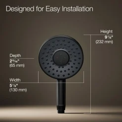 Round three-function handshower, 2.5 gpm