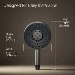 Round three-function handshower, 2.5 gpm