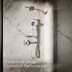 Round three-function handshower, 2.5 gpm