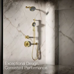 Round three-function handshower, 2.5 gpm