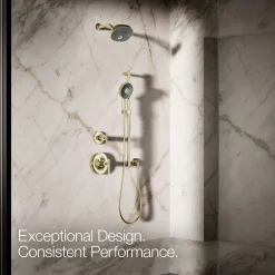 Round three-function handshower, 2.5 gpm