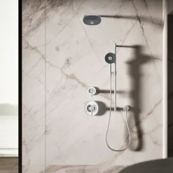 Round three-function handshower, 2.5 gpm