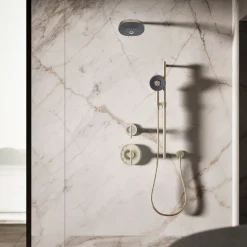 Round three-function handshower, 2.5 gpm