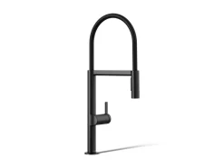 Semi-professional kitchen sink faucet with two-function sprayhead