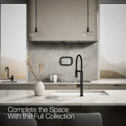 Semi-professional kitchen sink faucet with two-function sprayhead