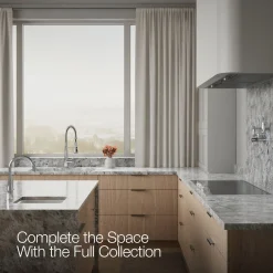Semi-professional kitchen sink faucet with three-function sprayhead
