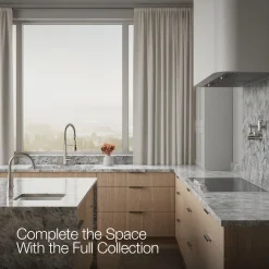 Semi-professional kitchen sink faucet with three-function sprayhead