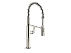 Semi-professional kitchen sink faucet with two-function sprayhead