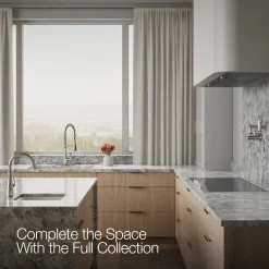 Semi-professional kitchen sink faucet with three-function sprayhead