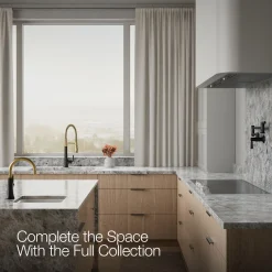 Semi-professional pull-down kitchen sink faucet with three-function sprayhead