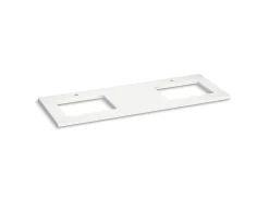 Silestone® 61" quartz vanity top with two rectangular cutouts