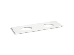 Silestone® 73" quartz vanity top with two oval cutouts