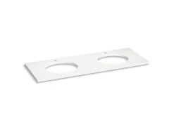 Silestone® quartz 61" vanity top with double oval cutouts