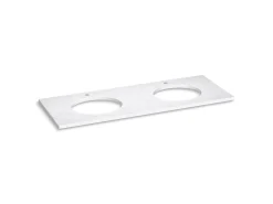 Silestone® quartz 61" vanity top with double oval cutouts