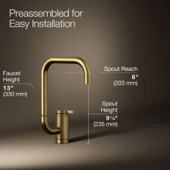 Single-handle bar sink faucet with two-function extended-reach spout