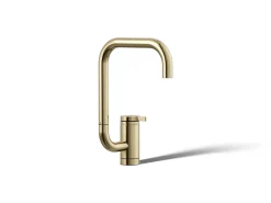 Single-handle bar sink faucet with two-function extended-reach spout