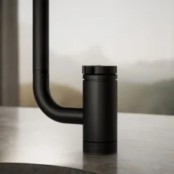 Single-handle bar sink faucet with two-function extended-reach spout