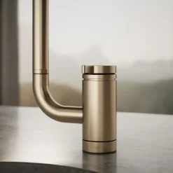 Single-handle bar sink faucet with two-function extended-reach spout