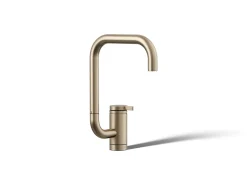 Single-handle bar sink faucet with two-function extended-reach spout