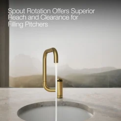Single-handle bar sink faucet with two-function extended-reach spout