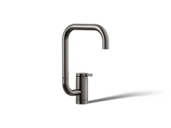Single-handle bar sink faucet with two-function extended-reach spout