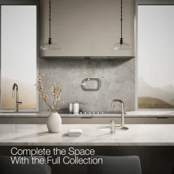 Single-handle bar sink faucet with two-function extended-reach spout