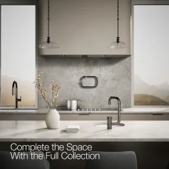 Single-handle bar sink faucet with two-function extended-reach spout