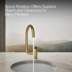 Single-handle bar sink faucet with two-function extended-reach spout